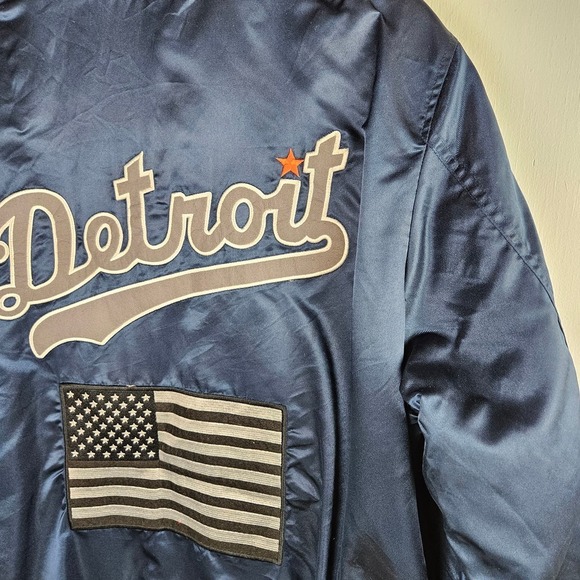 Stall & Dean Detroit Stars Negro League‎ Bomber Jacket XL Blue Satin Baseball - Picture 7 of 9